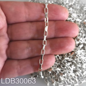 Cadena bañada en plata de 5x3mm 100cm LDB30063