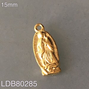 Dije bañado en oro de 15mm Virgen de Guadalupe
