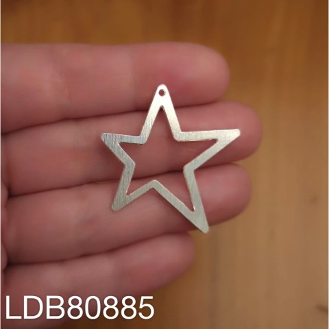 Dije bañado en plata de 34x32mm Estrella perfil LDB80885