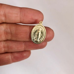 Dije bañado en oro de 18mm Medalla Virgen de los Rayos LDB82501