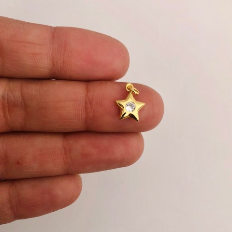 Dije bañado en oro 18k de 8mm Estrella Circón LDB82700