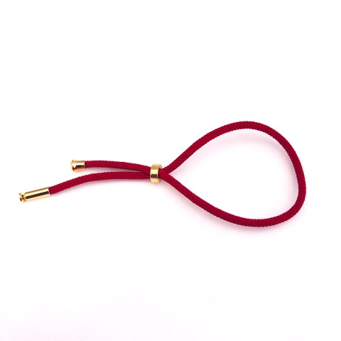 Pulsera bañada en oro 18k Cordón Rojo Oscuro Regulable LBO51279