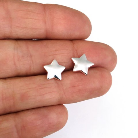 Aros bañados en plata de 10mm Estrella LBO11828