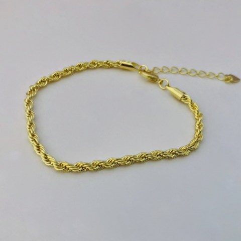 Pulsera bañada en oro 22k de 16cm 3cm alargue Cadena Espiral LBO51310