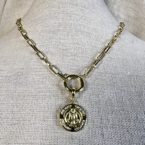 Collar baño oro Cadena San Benito (250626-219)