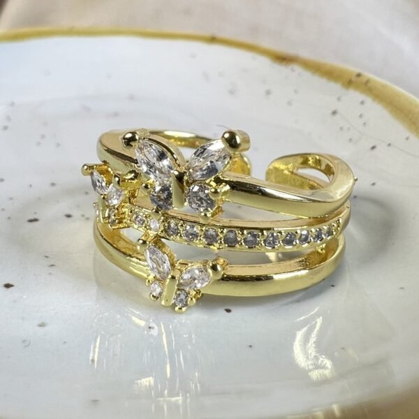 Anillo Baño oro Mariposas Circones (250626-220)