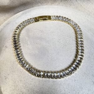 Pulsera baño oro Circones rectangulares (250626-225)