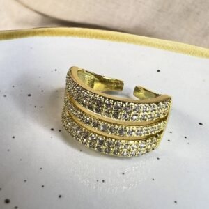 Anillo Baño oro 3 capas circones (250626-257)