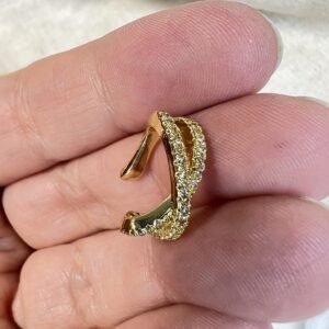 Aros baño oro  Ear Cuff Cruzado circones se vende por unidad (250626-263)