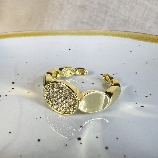 Anillo Baño oro Ovalados Circones (250626-241)
