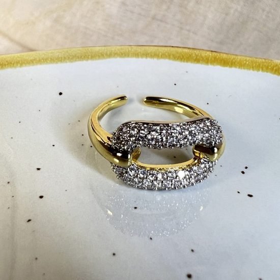 Anillo Baño oro Tipo Eslabon Circones (250626-260)