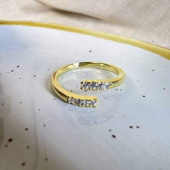 Anillo Baño oro Cruzado circones (250626-262)