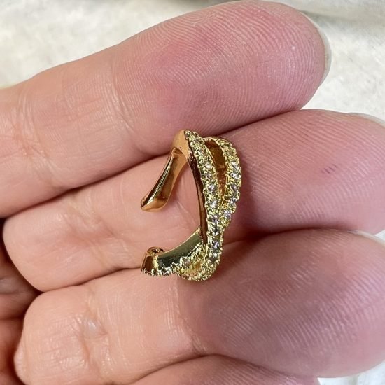 Aros baño oro  Ear Cuff Cruzado circones se vende por unidad (250626-263)